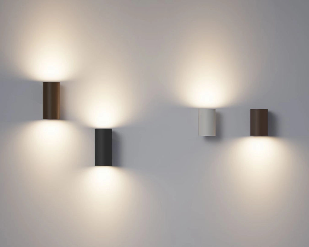 Applique LED ONE GU10 Wall 38º Corten 115mm cilindrica per interni, design moderno a singola emissione luminosa per illuminazione d'accento elegante