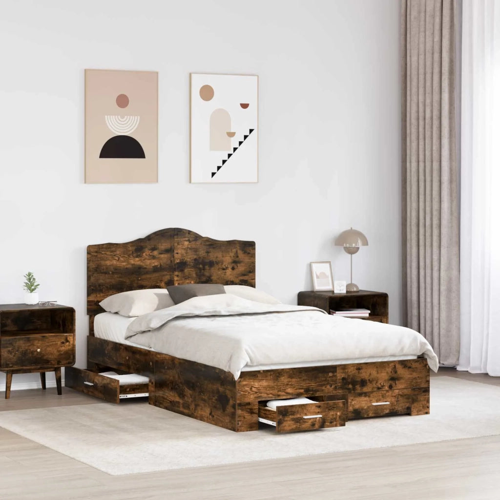 Struttura del letto Rovere fumé 120 x 190 cm Legno multistrato 3413634