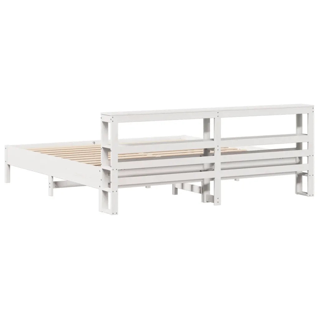Letto senza Materasso Bianco 180x200 cm Legno Massello di Pino 3306139