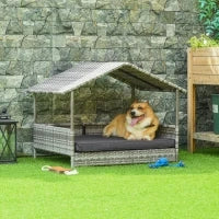 Cuccia per Cani con Cuscino Rimovibile, Resistente alle Intemperie, Grigio