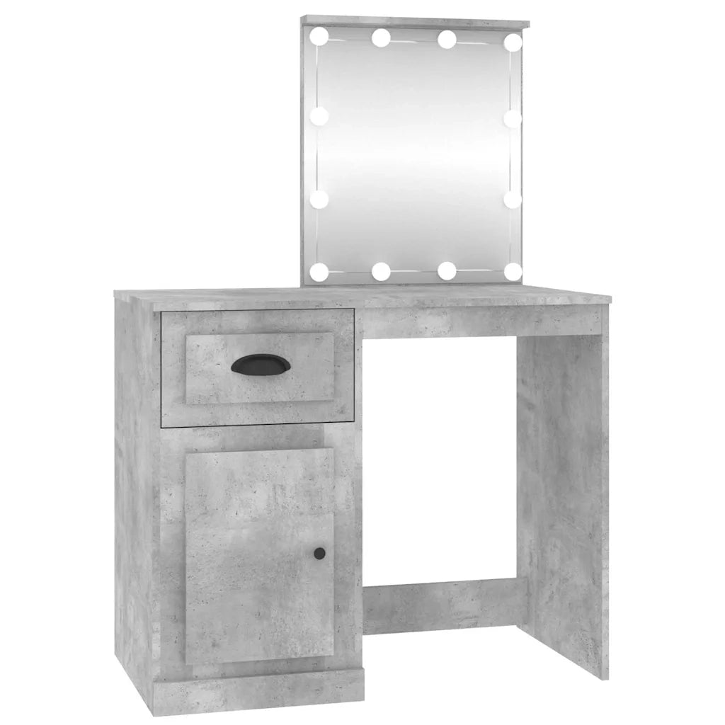 Toeletta con LED Grigio Cemento 90x50x132,5 Legno Multistrato 816772
