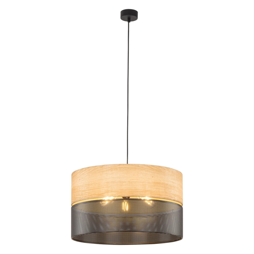 Lampada a sospensione Nicol legno/nero TK-Lighting 50cm