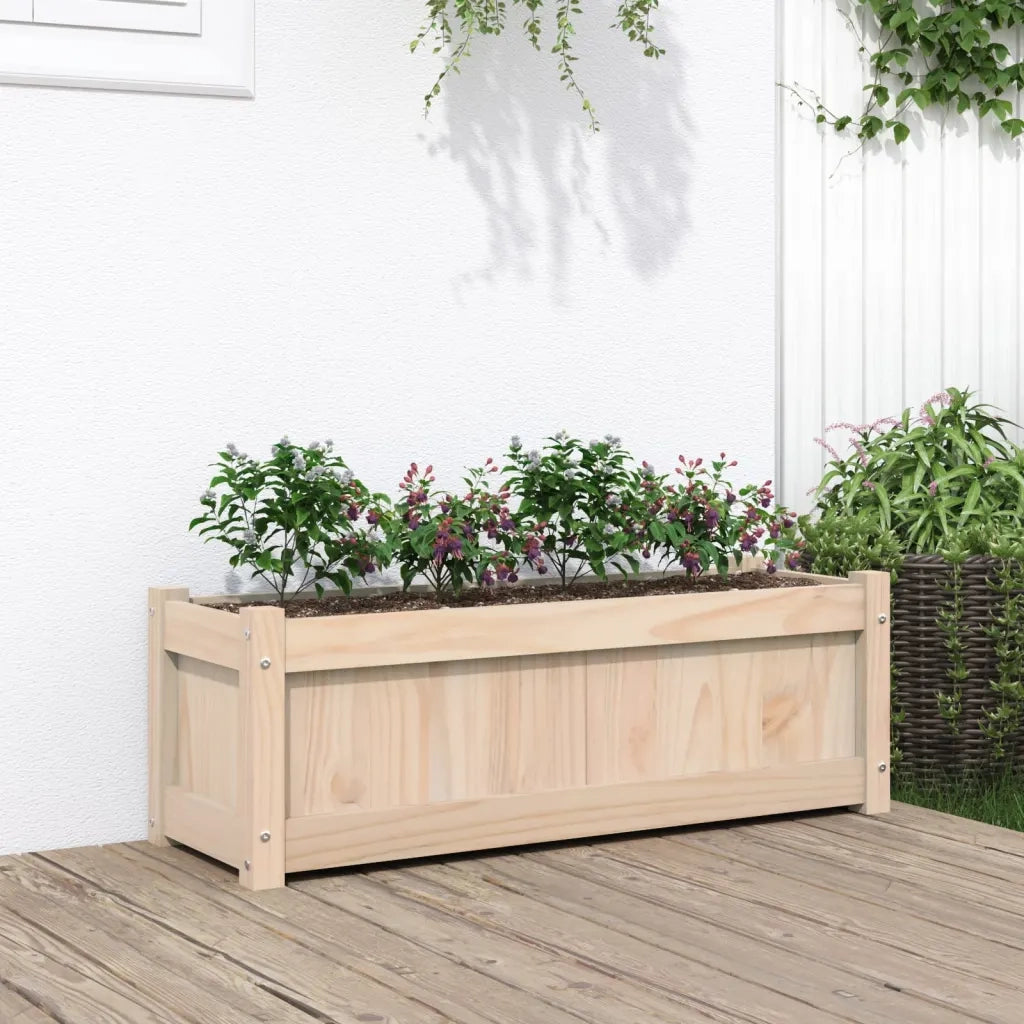 Fioriera da Giardino-Vaso da Esterno 90x31x31 cm in Legno Massello di Pino
