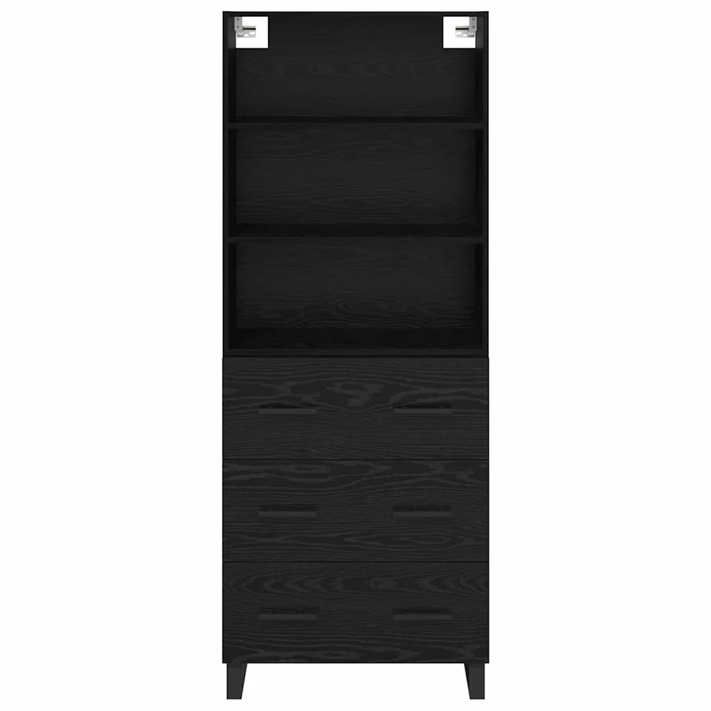 Credenza con cassetto 2 pcs Rovere Nero Legno multistrato 3416127