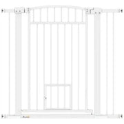 Barriera di Sicurezza per Cani, Sistema di Doppio Blocco, Montaggio a Pressione o a Foratura, Larghezza 76-104 cm, Bianco