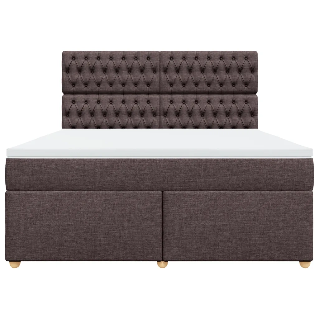 vidaXL Giroletto a Molle con Materasso Marrone Scuro 180x200cm Tessuto