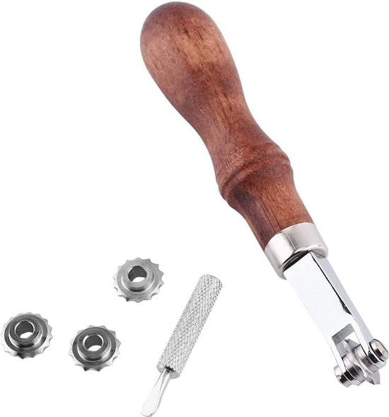 Strumento di tracciatura - Marker di cucitura professionale per pelli con 4 ruote - Lavorazione di pelli DIY