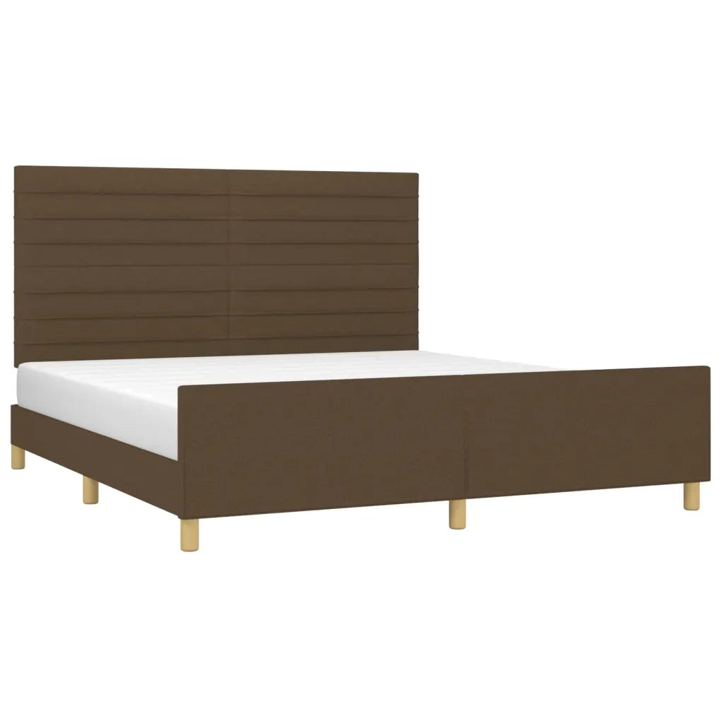 Giroletto senza Materasso Marrone Scuro 160x200 cm Tessuto
