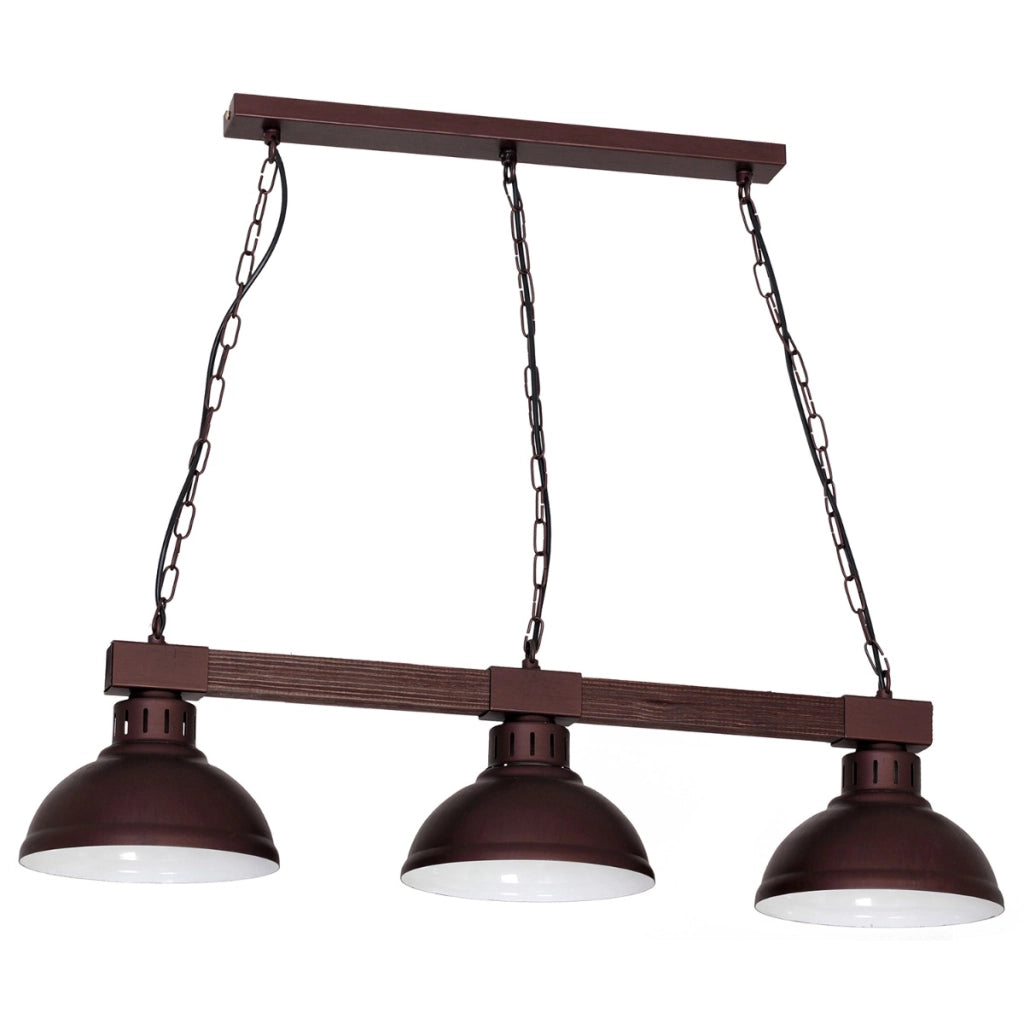 Lampada sospensione Hakon Luminex marrone legno 3xE27