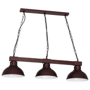 Lampada sospensione Hakon Luminex marrone legno 3xE27