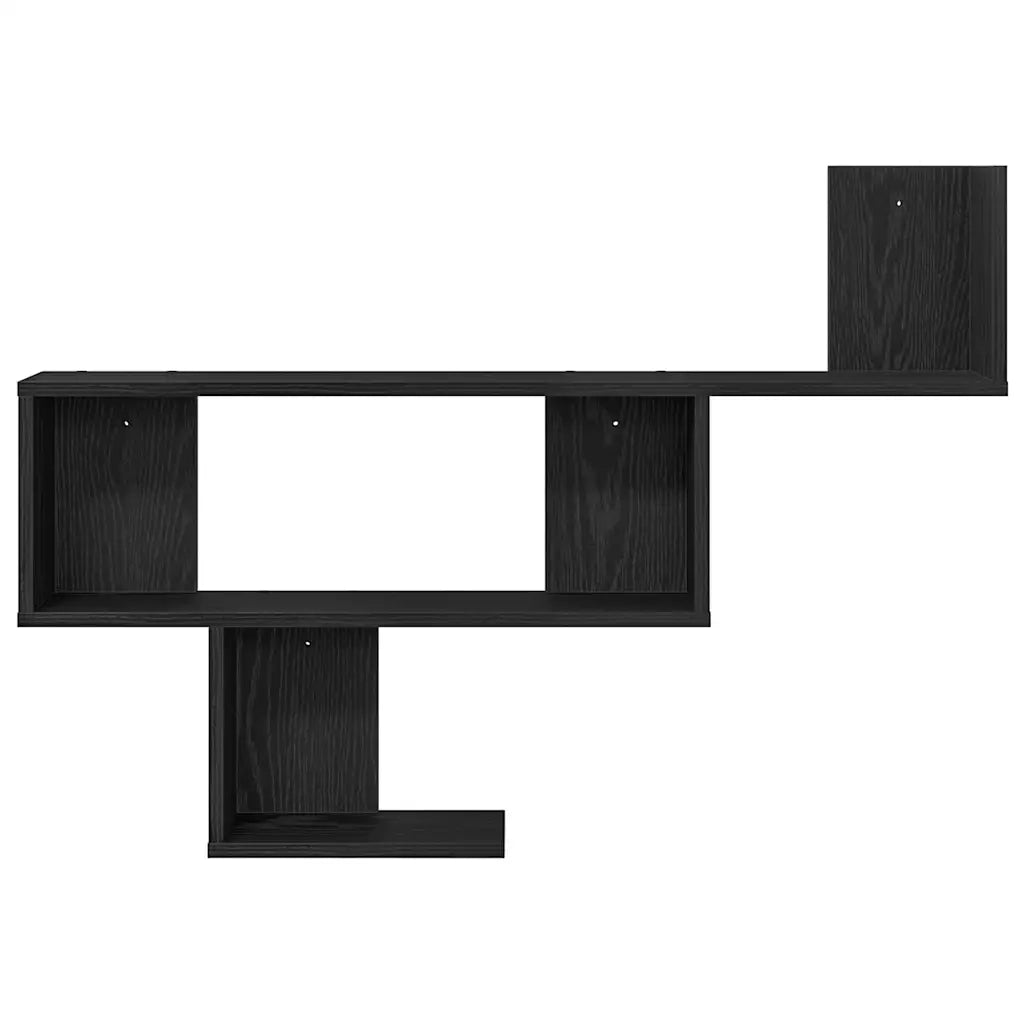 Scaffale a Parete Rovere Nero 100x15x70 cm in Truciolato