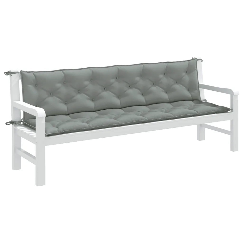 Cuscini Panca Giardino 2pz Grigio Chiaro MÃ©lange 200x50x7 cm