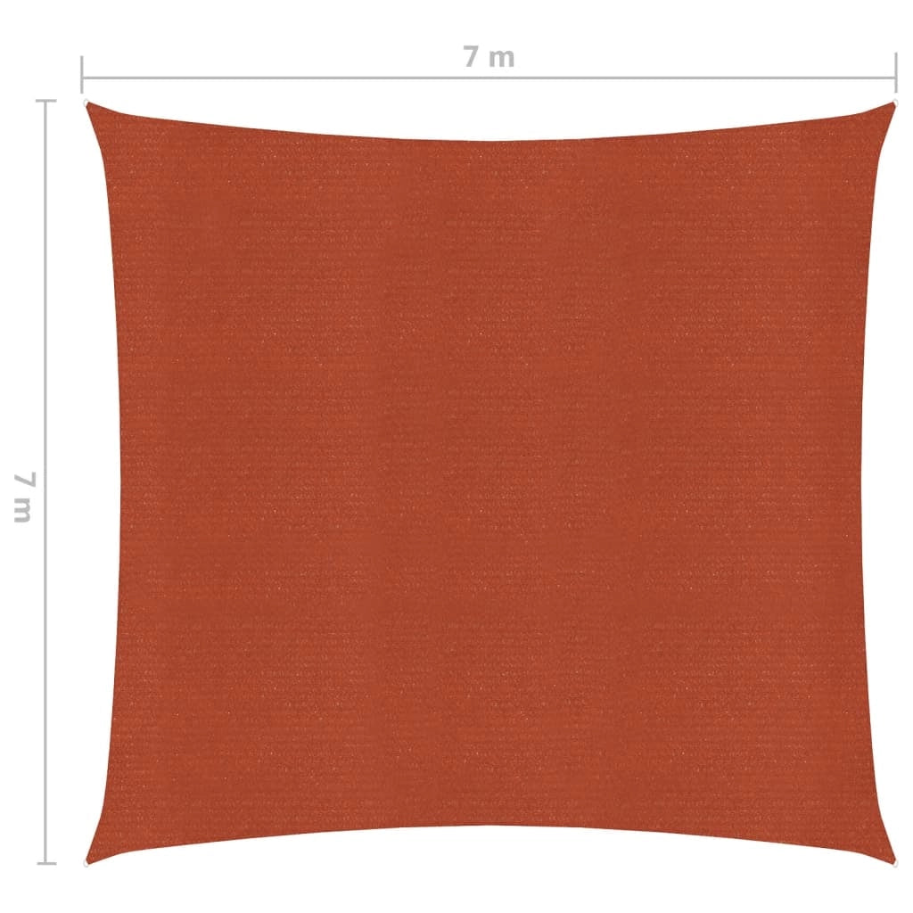 Vela ombreggiante 160 g/m² terracotta 7 x 7 m HDPE 02_0009358