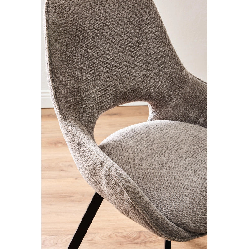 Set di 4 Sedie Krystal In Tessuto Marrone Dimensione 63x57x82cm