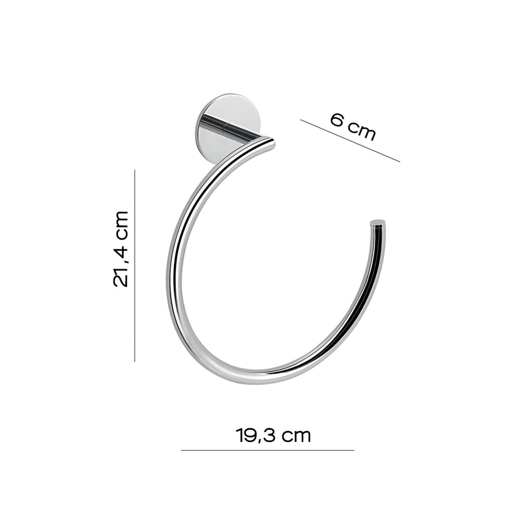 Portasalviette ad anello da muro in ottone e alluminio 3670 Gedy serie GEA Cromato