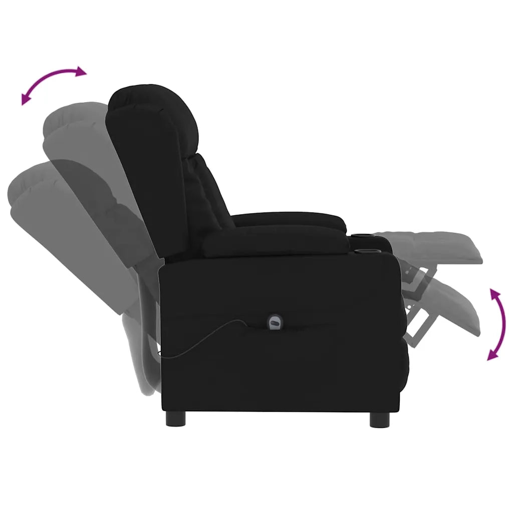 Divano Sedia-Poltrona Reclinabile Elettrica Nera in Similpelle 456412