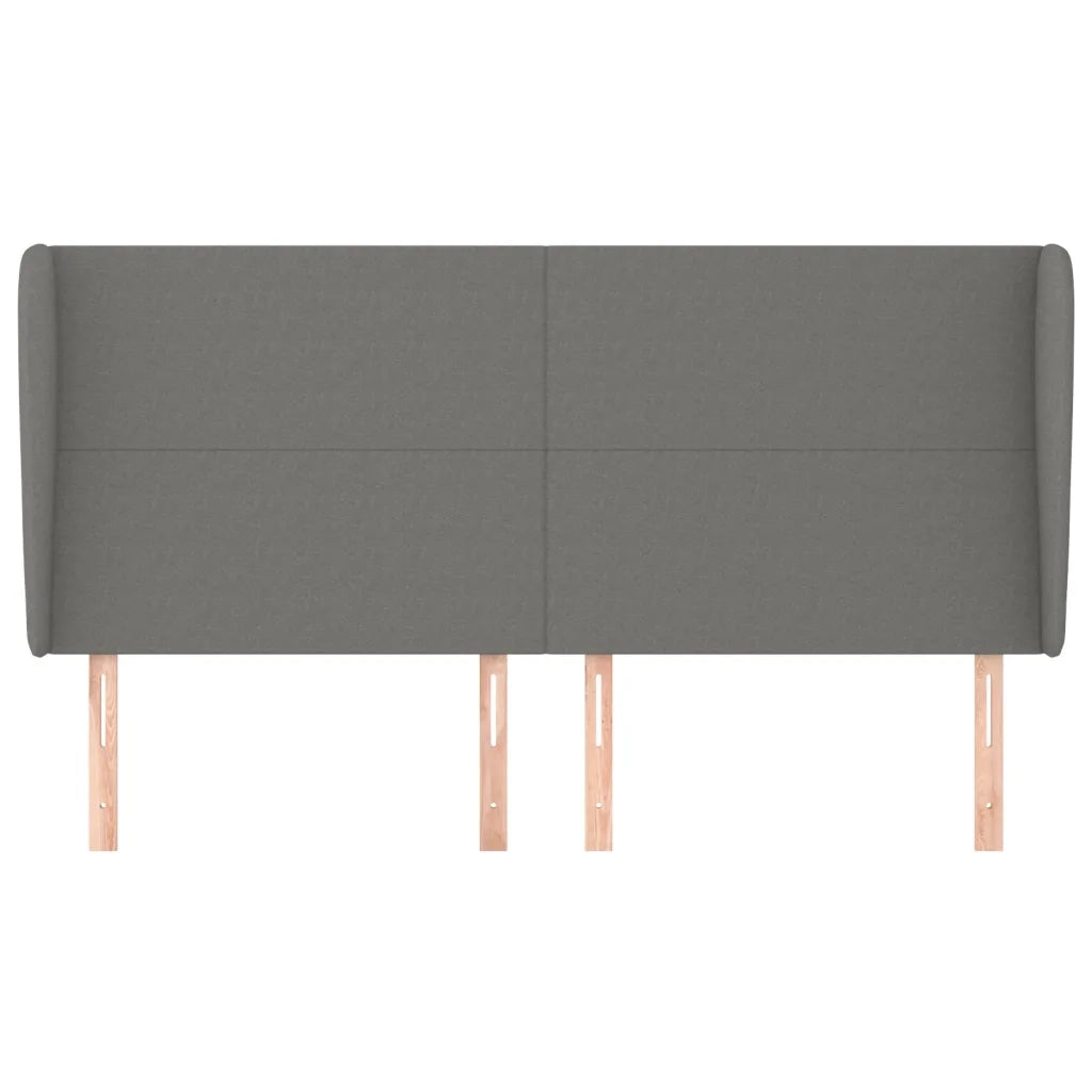 Testiera ad Orecchio-Testata con Orecchie GrigioScuro 203x23x118/128cm in Tessuto 117830