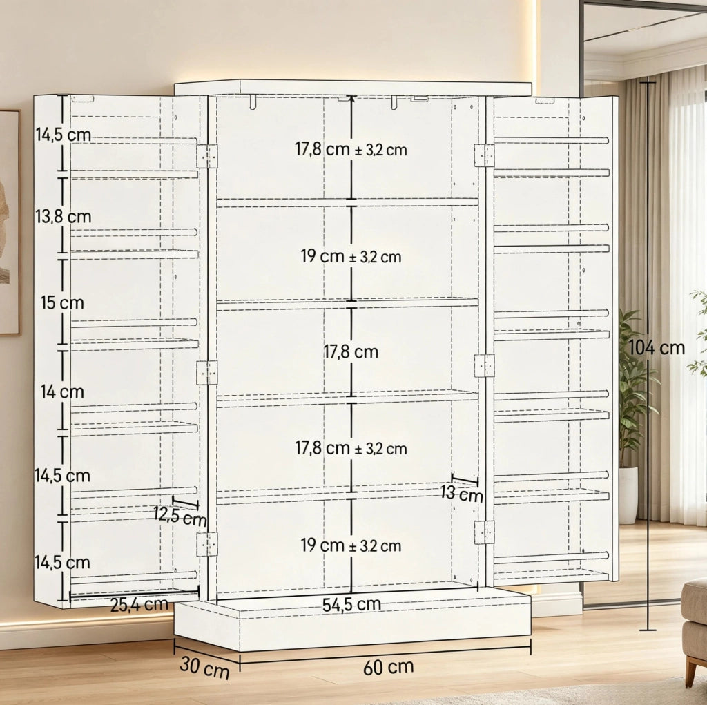 Mobile da cucina bianco in MDF con ripiani regolabili, 60 x 30 x 104 cm