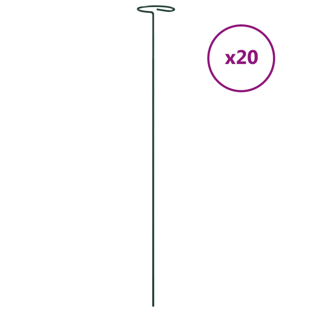 Supporti per Piante da Giardino 20 pz Verde Scuro 61 cm Acciaio CFW6426141