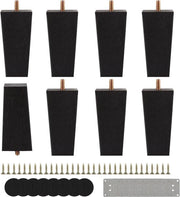 8 pezzi di supporti in legno nero per mobili 10 cm - supporti in legno massello per tavoli - supporti metallici per divani e tavoli da salotto