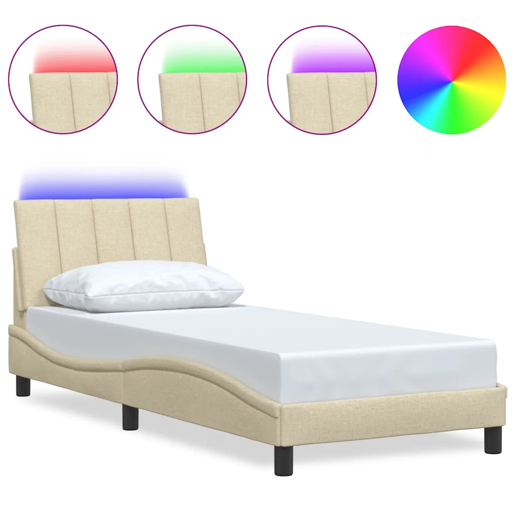 Giroletto senza Materasso Hanko Crema 90x200 cm in Tessuto