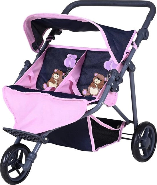Due carrelli per bambini Duo - Blu Marina Rosato