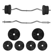 Set manubri 25 kg ¨C zephmum ¨C nero, barra lunga 120 cm