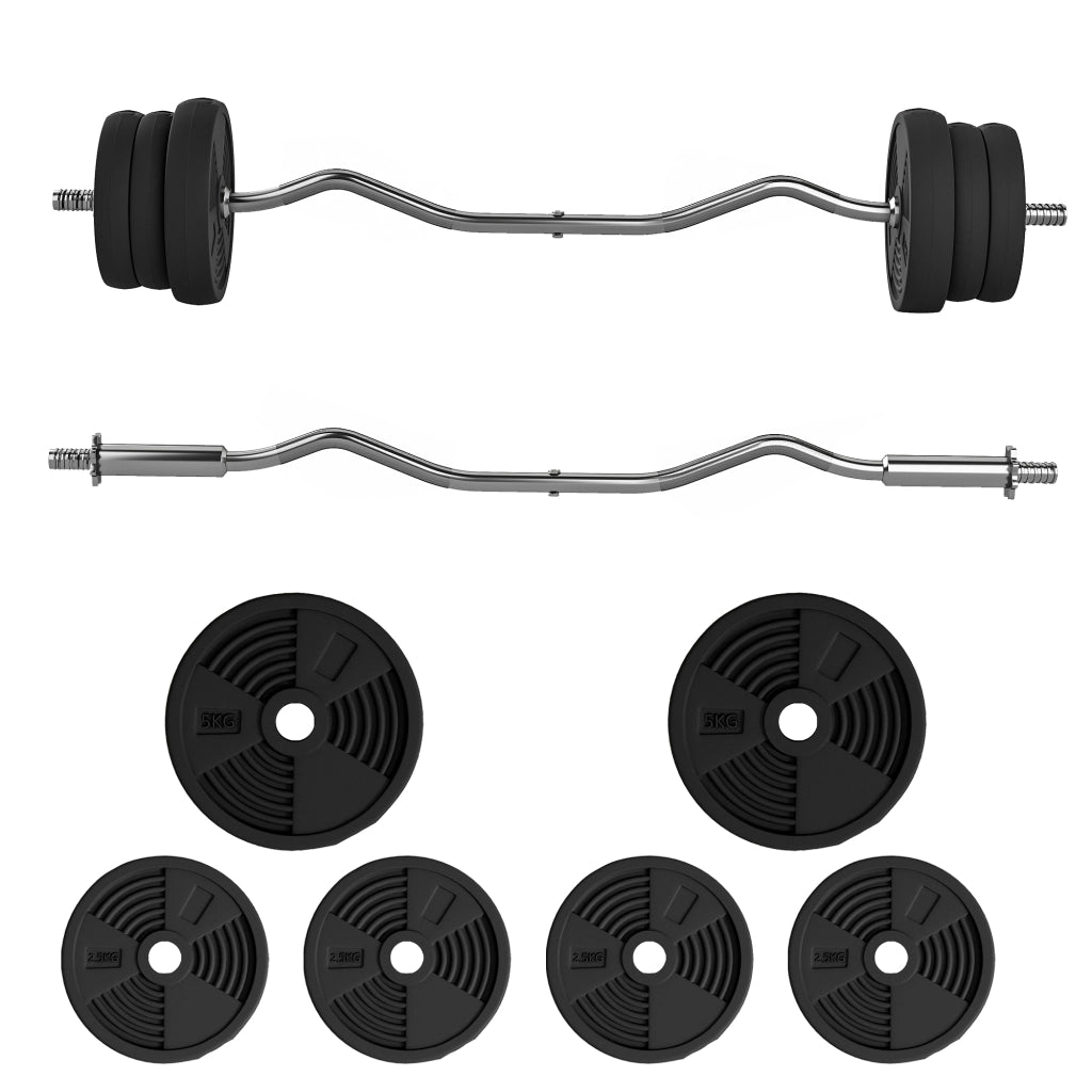 Set manubri 25 kg ¨C zephmum ¨C nero, barra lunga 120 cm