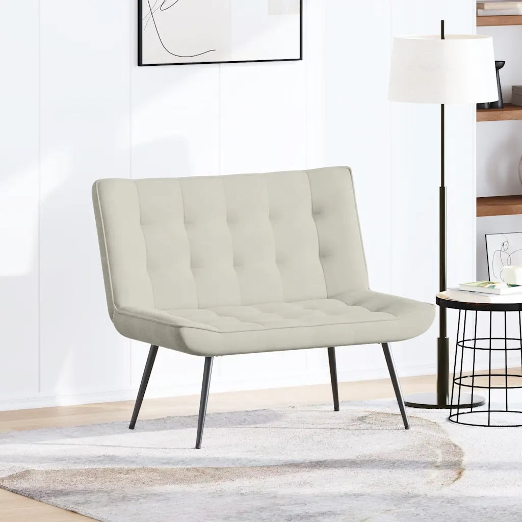 vidaXL Panca Crema 110x74x84 cm in Velluto
