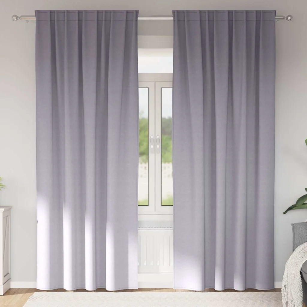Tende Blackout con Anelli 2 pcs Grigio Metallico 245 x 140 cm 4107471