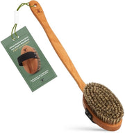 Borsetto Premium per il Corpo - Certificato FSC, setole naturali (sisal e crine di cavallo) - Borsetto per il Corpo con Manico Lungo per la Schiena, per la Pelle Secca e Bagnata - 100% Made in Germany