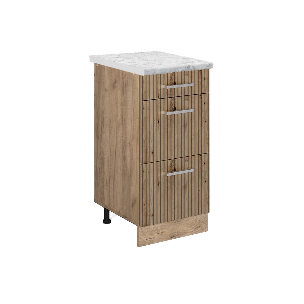 Vicco Mobiletto base per cucina Rovere artigianale 40 cm PL Marmo