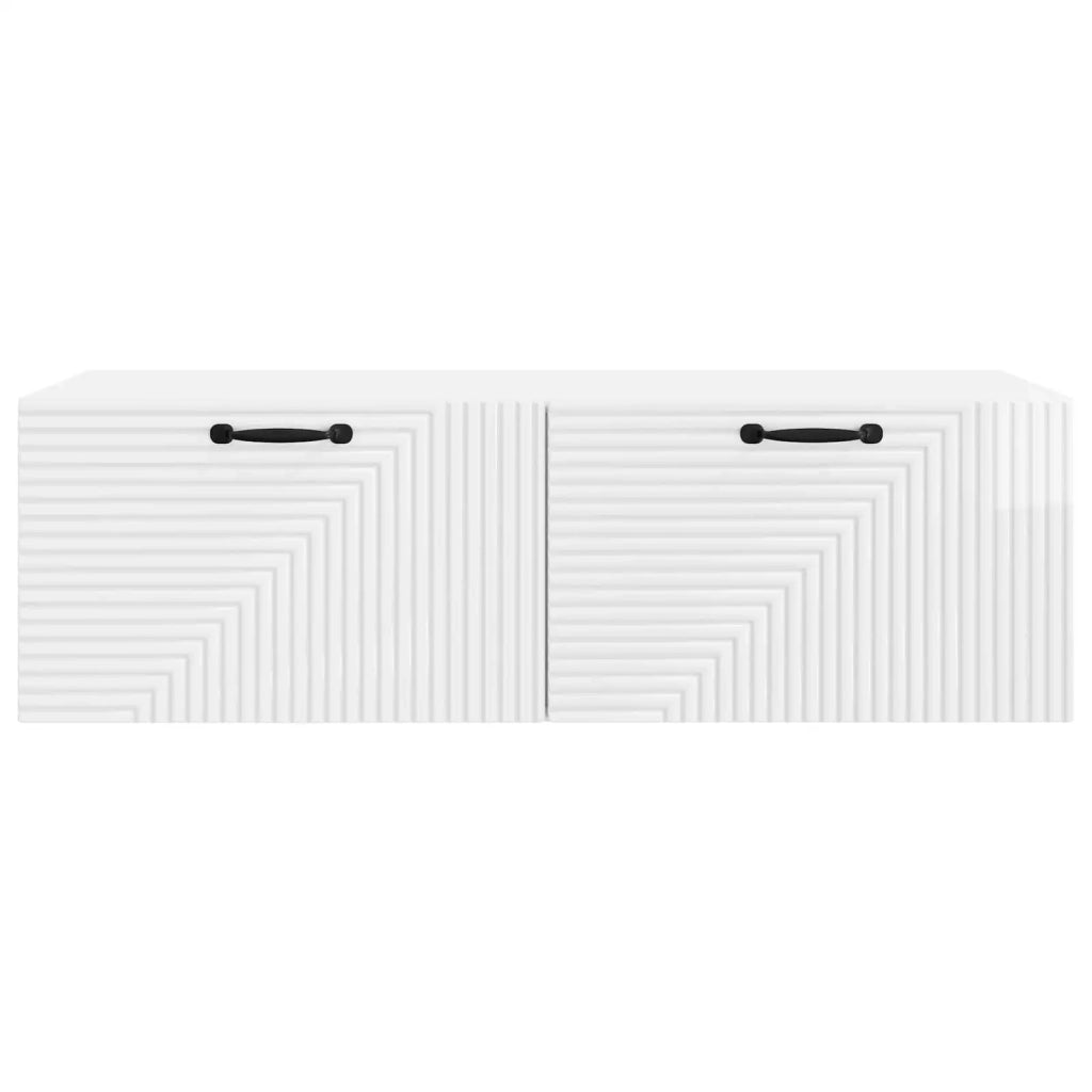 Mobile Porta TV da Muro Bianco Lucido 98 x 41 x 30 cm