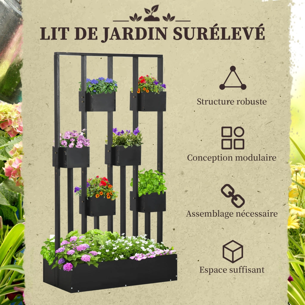 Giardino in legno con griglia per piante ¨C zephmum ¨C 90x45x170 cm