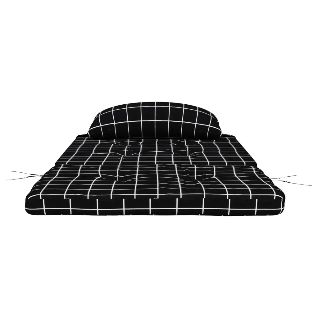vidaXL Cuscini Sedia Adirondack 2 pz a Quadri Neri in Tessuto Oxford