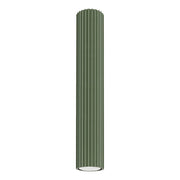 Spot soffitto tubo verde oliva rigato 40cm GU10 Gravio