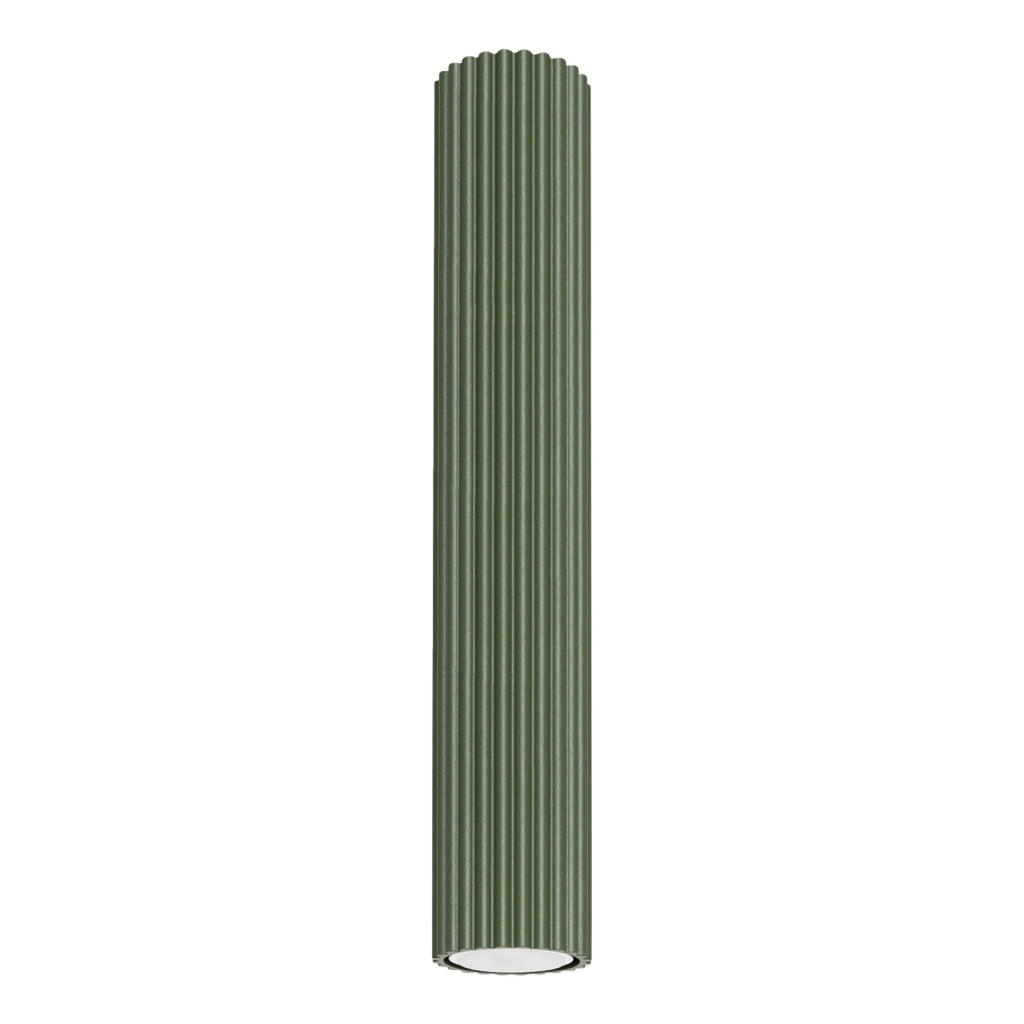 Spot soffitto tubo verde oliva rigato 40cm GU10 Gravio