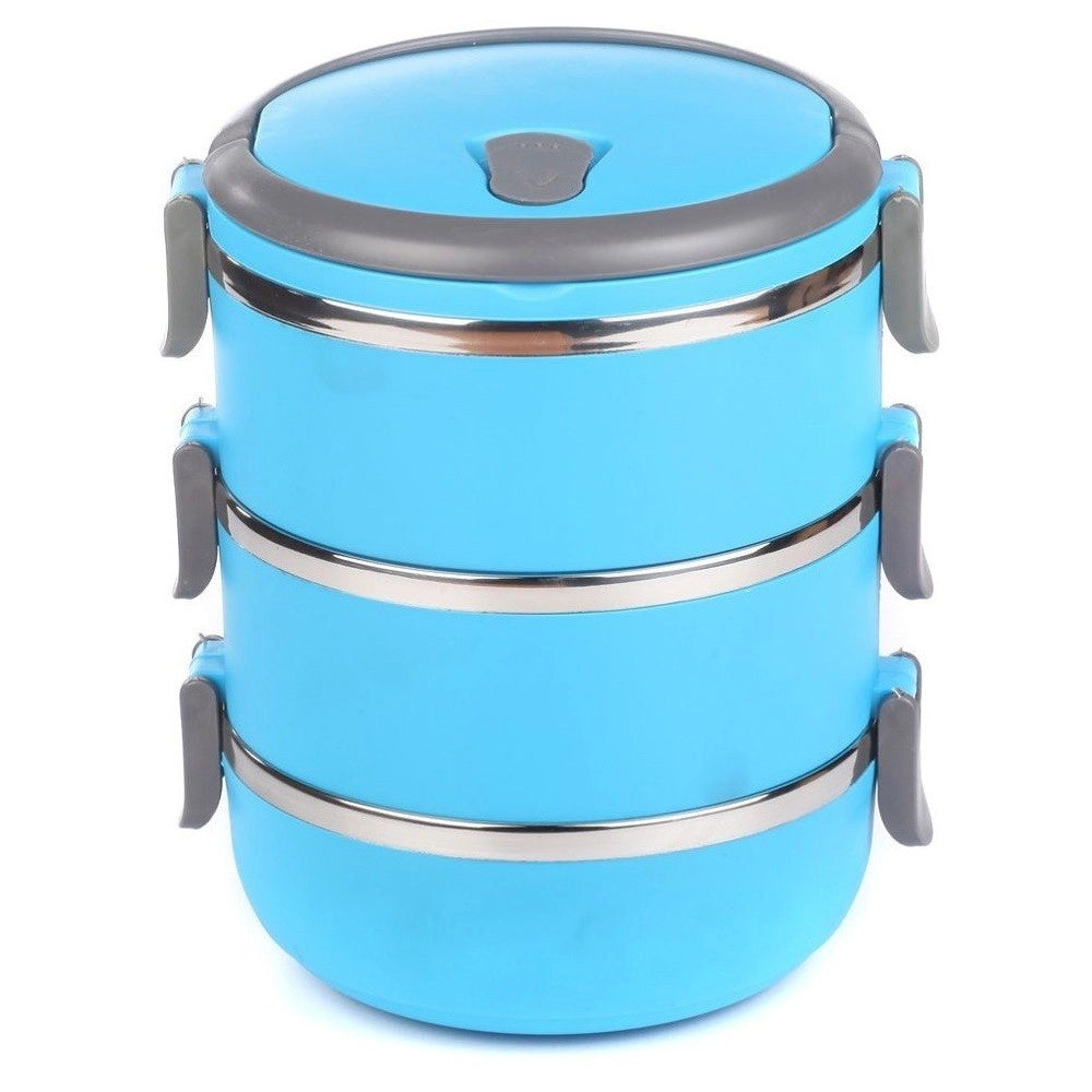 Trade Shop - Portavivande Ermetico 2100ml Contenitore Inox Abs Contenitore Porta Pranzo -