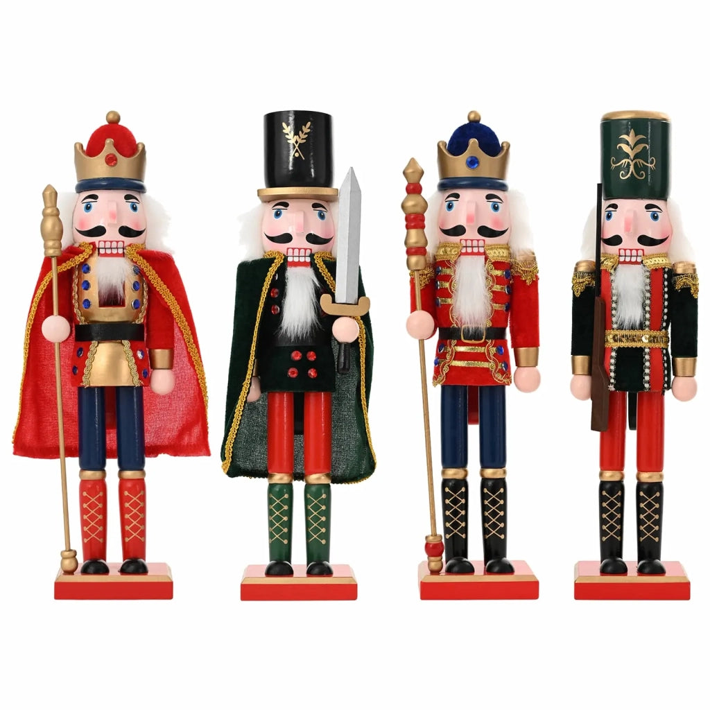 Schiaccianoci di Natale TURKU 4 pz Rosso e Nero 38 cm 42050869