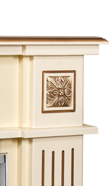 Camino Elettrico da Pavimento 92,9x120x28 cm Effetto Fiamma 1500W Miracle & Ararat Avorio