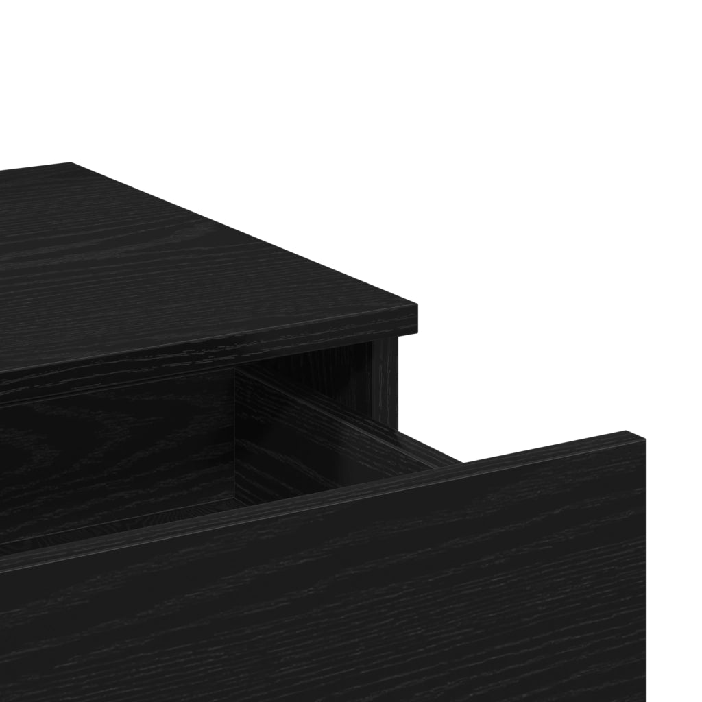 Toeletta  con Specchio e Luci LED in Legno Ingengerizzato Nero