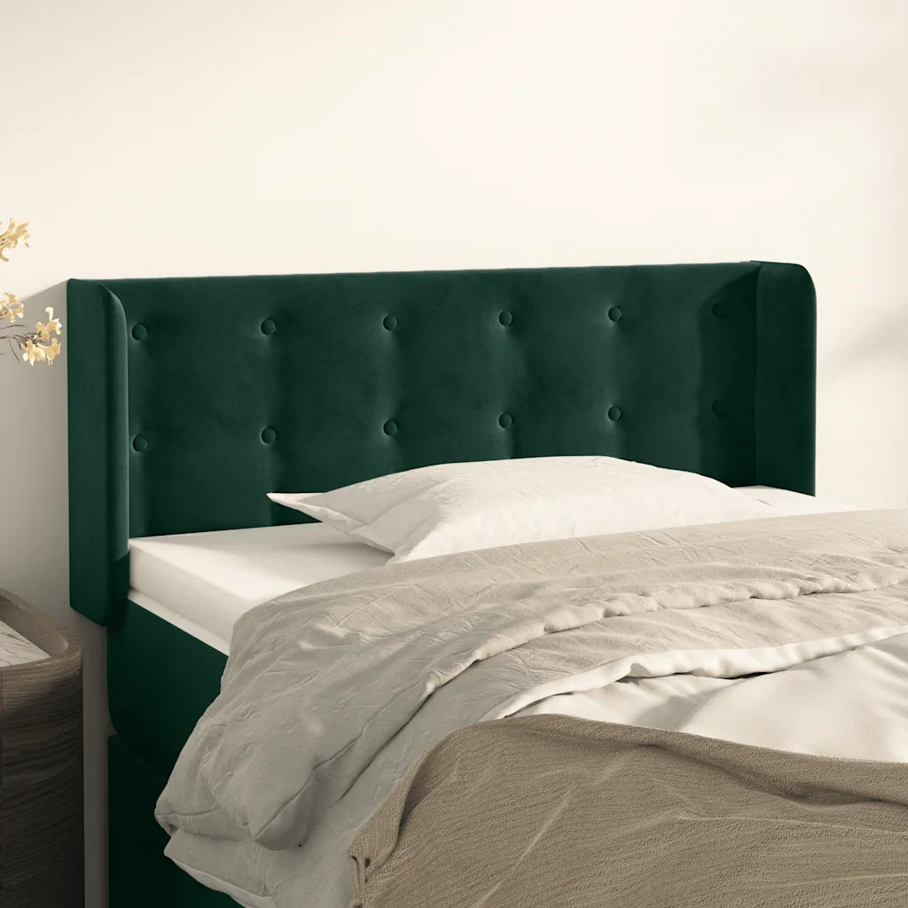 Testiera ad Orecchio Verde Scuro 83x16x78/88 cm in Velluto 3119235