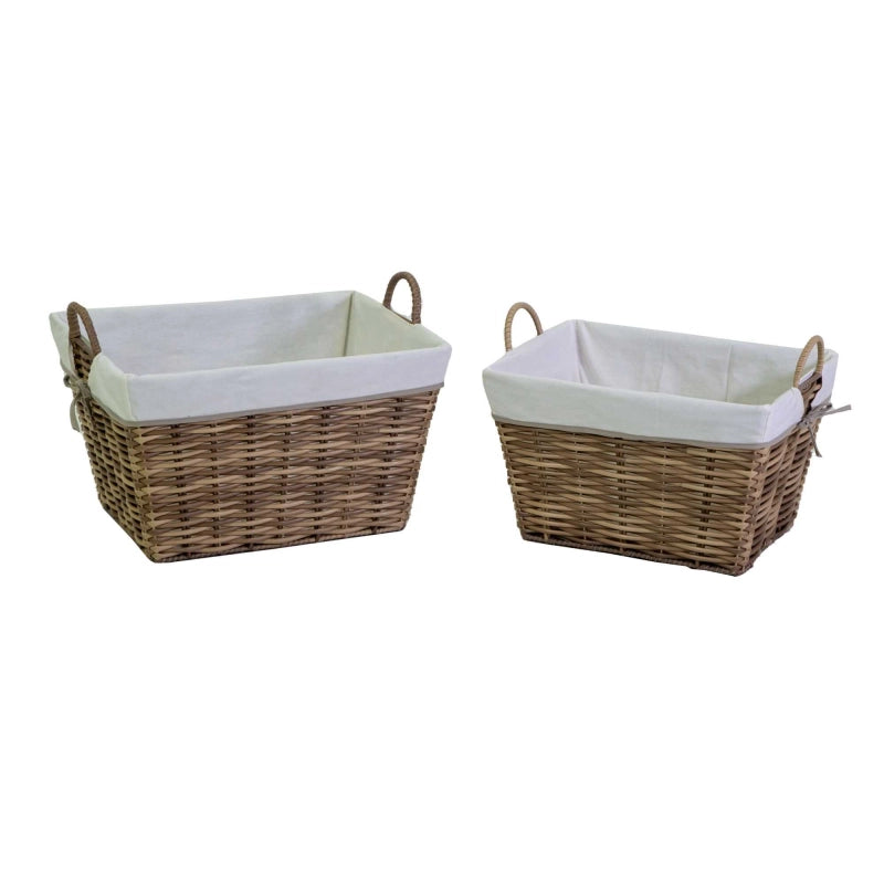 Cesta plastica grigio 1-2 con fodera bianca rettangolare cm 50x39h30