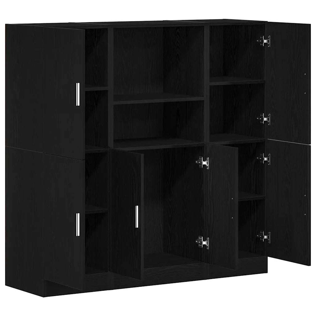 Set di Mobili da Cucina 3 pz Nero in Truciolato 3324152