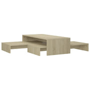 Set Tavolini da salotto | Tavolino da caff¨¨ | Tavolino da Soggiorno Estraibili Rovere Sonoma 100x100x26,5 Multistrato