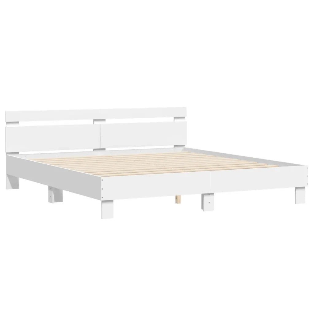 Giroletto con LED senza Materasso-Struttura Letto Bianco 180x200 cm 657933