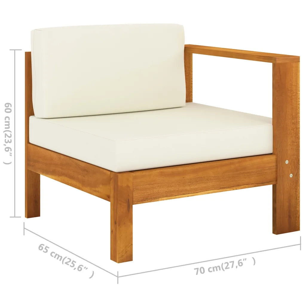 Set da giardino 9 pezzi con cuscini 100x60 cm in legno di acacia 3057941