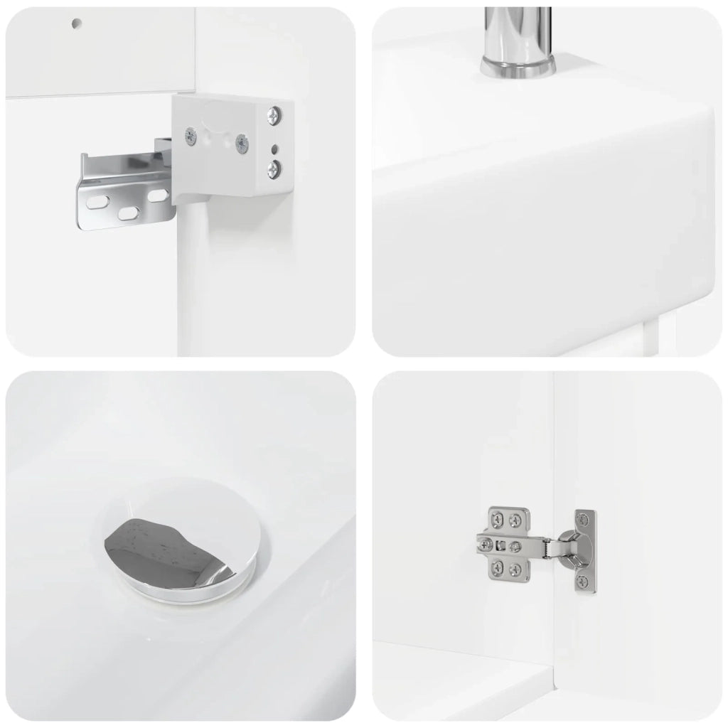 Mobile bagno con rubinetto Bianco 45,5 x 22,5 x 84 cm 889471