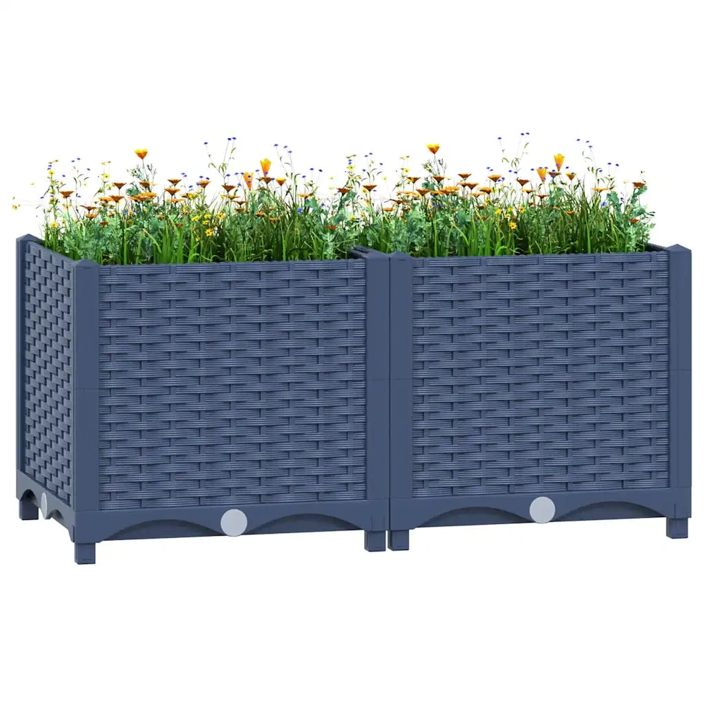 Fioriera | Cassetta per fiori | Vaso Rialzata 80x40x38 cm in Polipropilene