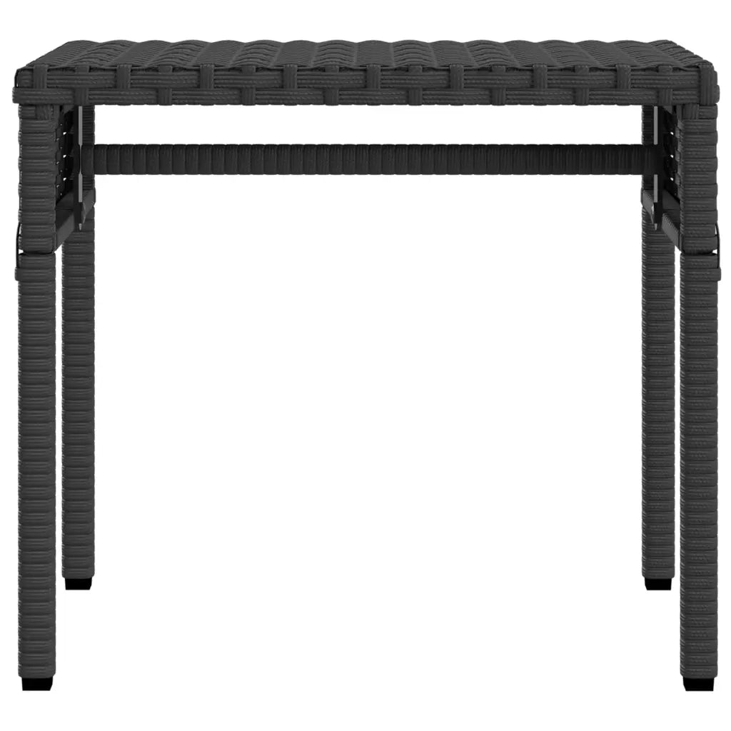 Lettino prendisole con tettuccio e Tavolino in Polyrattan Nero 368205
